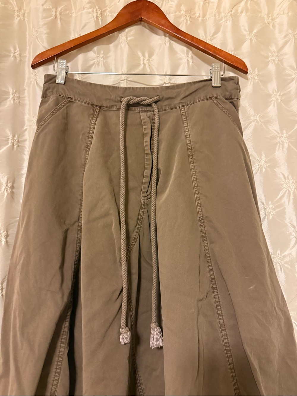 Free People Willow Poplin Midi Maxi Skirt Brown Utility Boho Parachute - Picture 6 of 14
